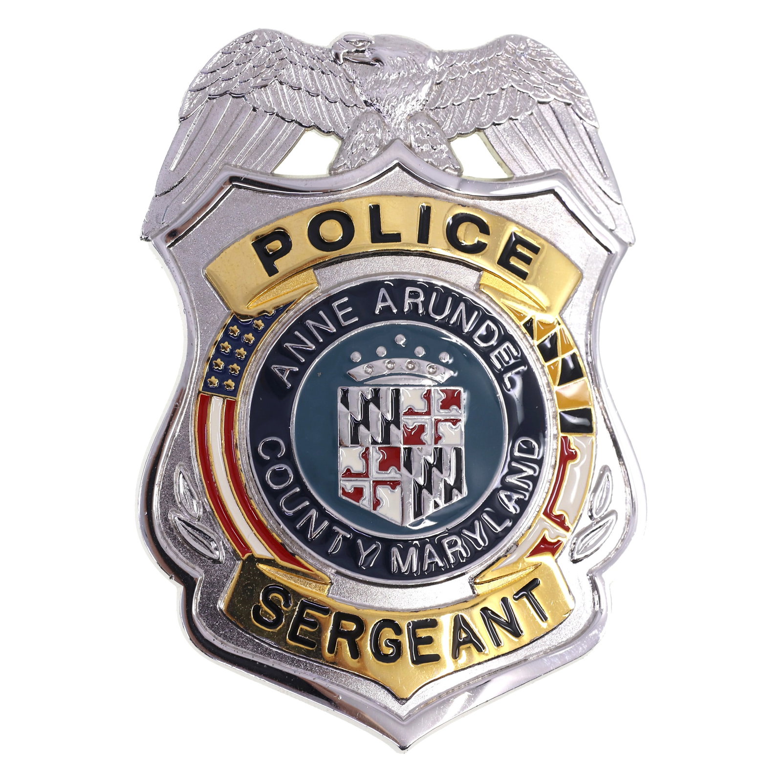 OBSOLETE ANNE ARUNDEL COUNTY MD POLICE SERGEANT BADGE (1 of 2)