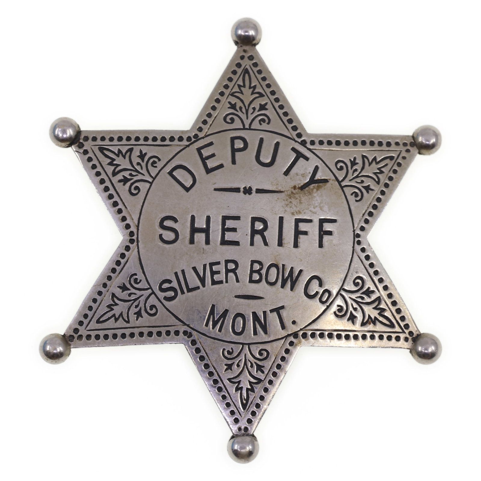 OBSOLETE SILVER BOW CO. MONTANA DEPUTY SHERIFF BADGE (1 of 2)