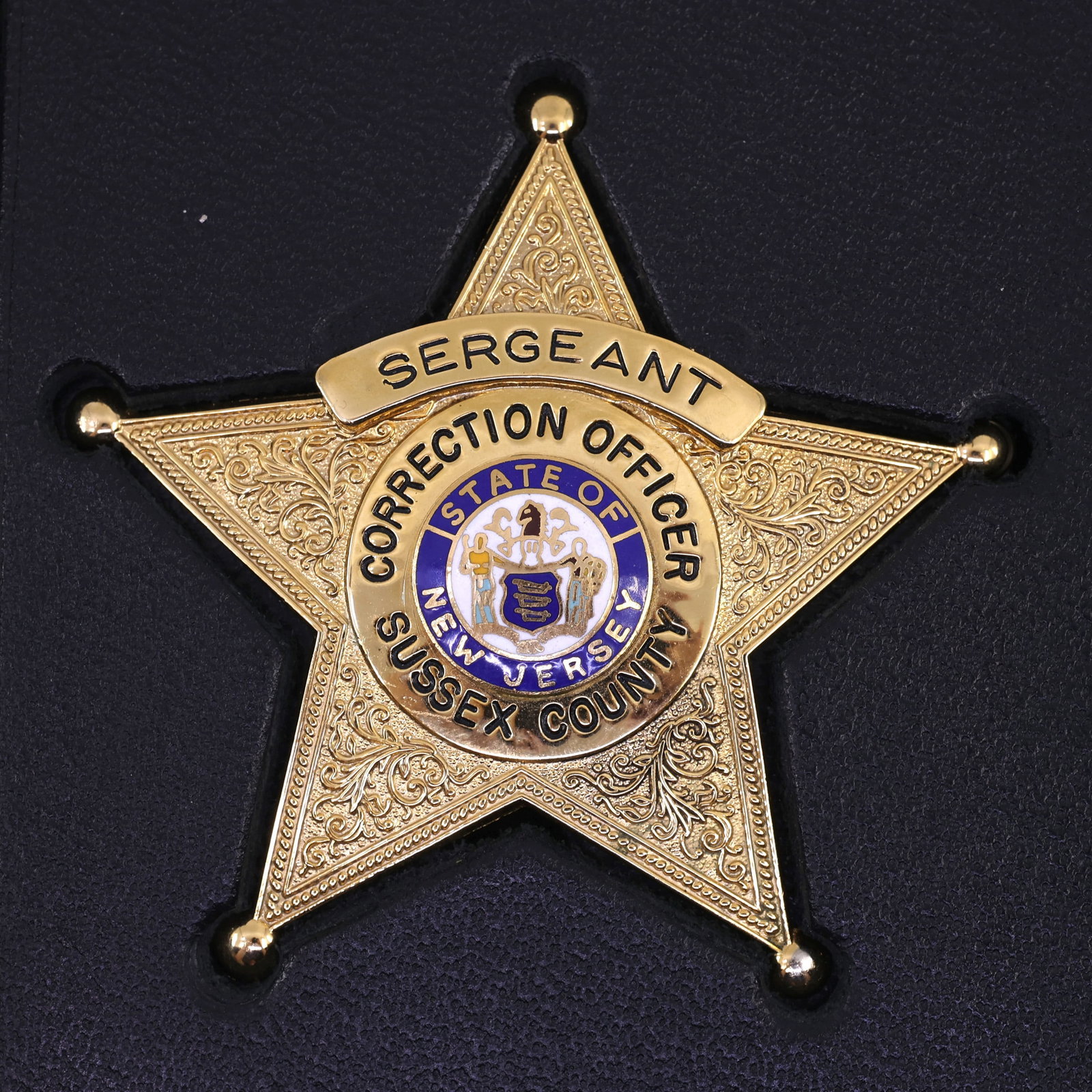 OBSOLETE SUSSEX COUNTY NJ CORRECTION OFFICER SGT BADGE (1 of 3)