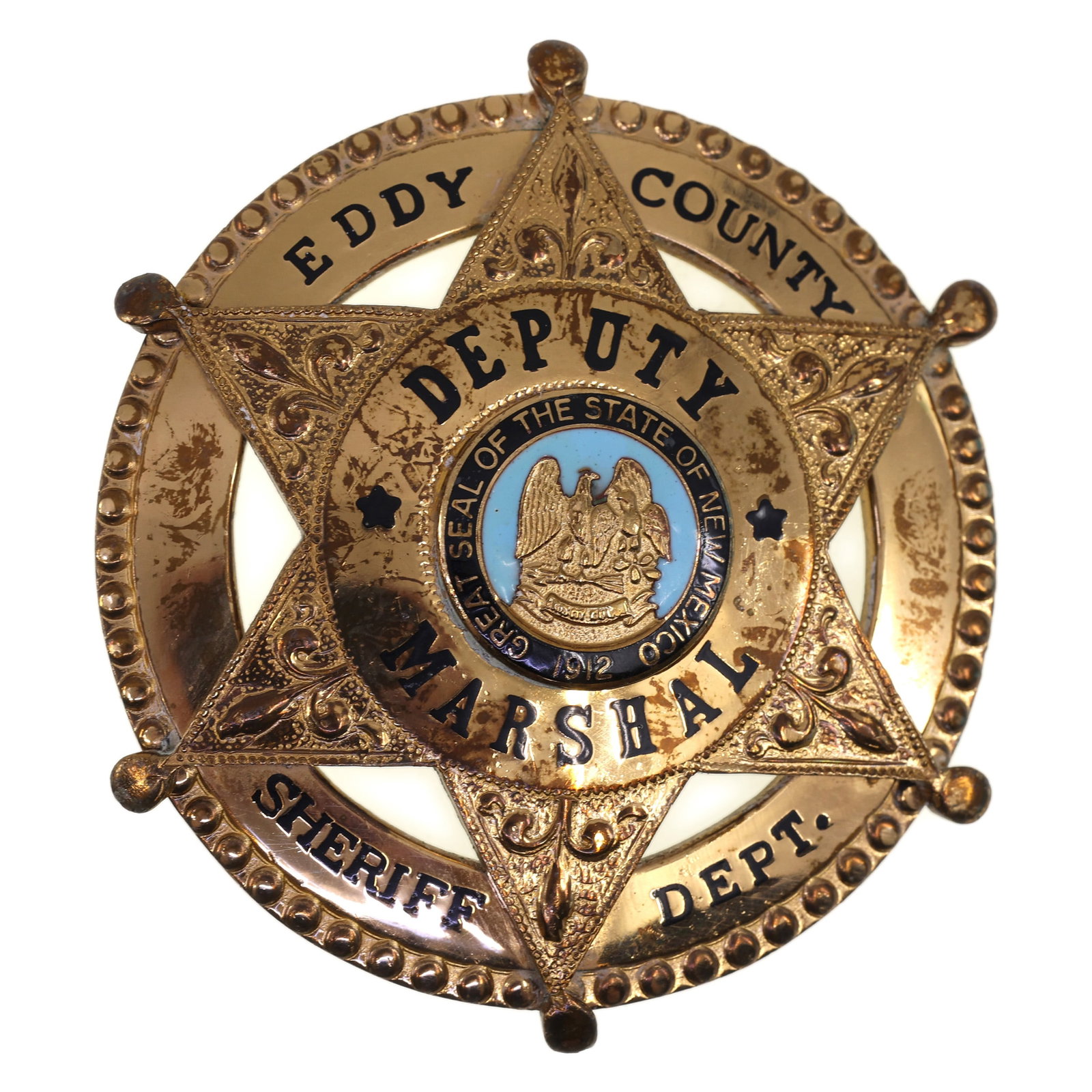 OBSOLETE EDDY COUNTY NEW MEXICO DEPUTY MARSHAL BADGE (1 of 2)