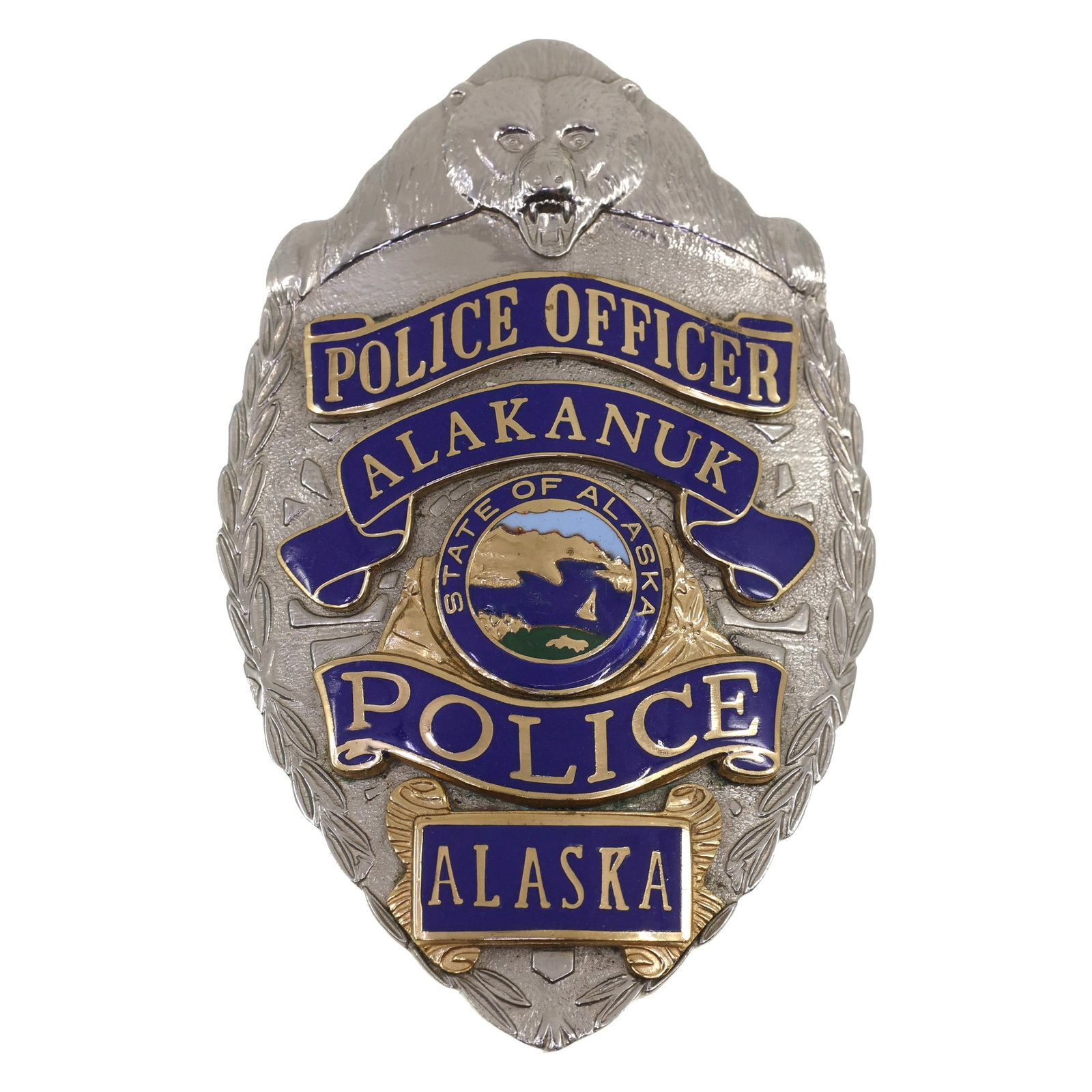 OBSOLETE ALAKANUK ALASKA POLICE OFFICER BADGE (1 of 2)