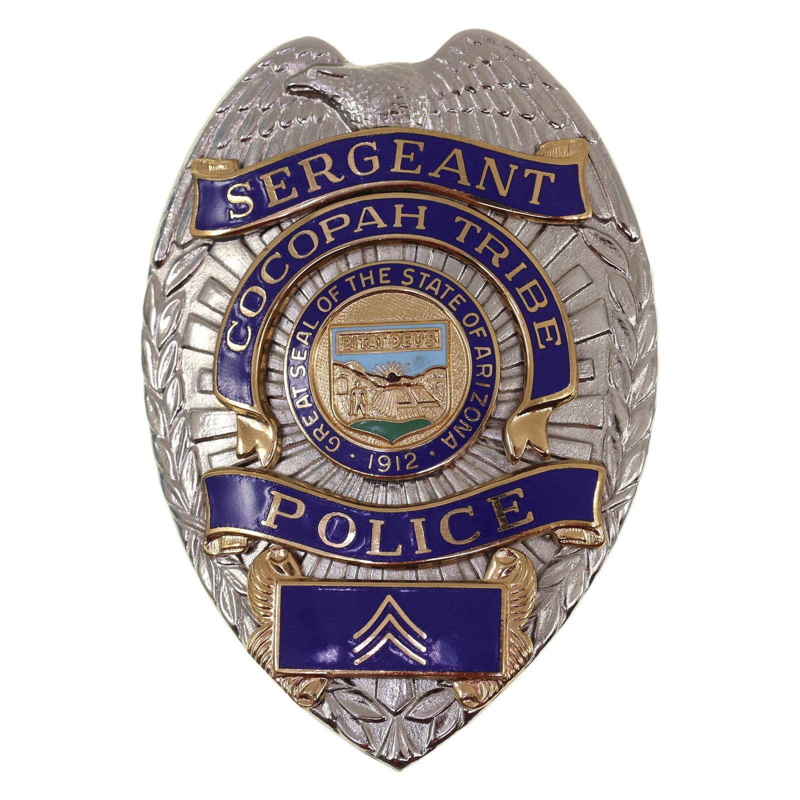 OBSOLETE COCOPAH TRIBE, ARIZONA POLICE SERGEANT BADGE (1 of 2)