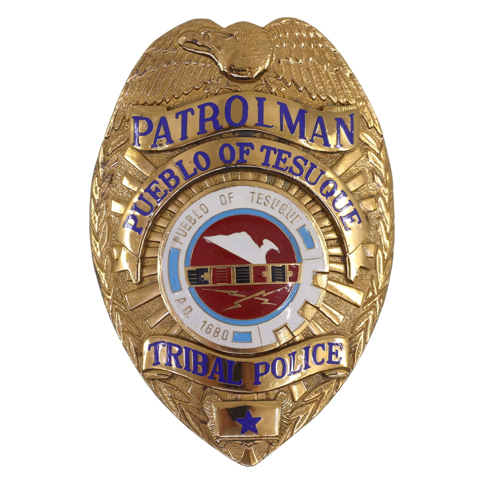 OBSOLETE PUEBLO OF TESUQUE TRIBAL POLICE BADGE (1 of 2)