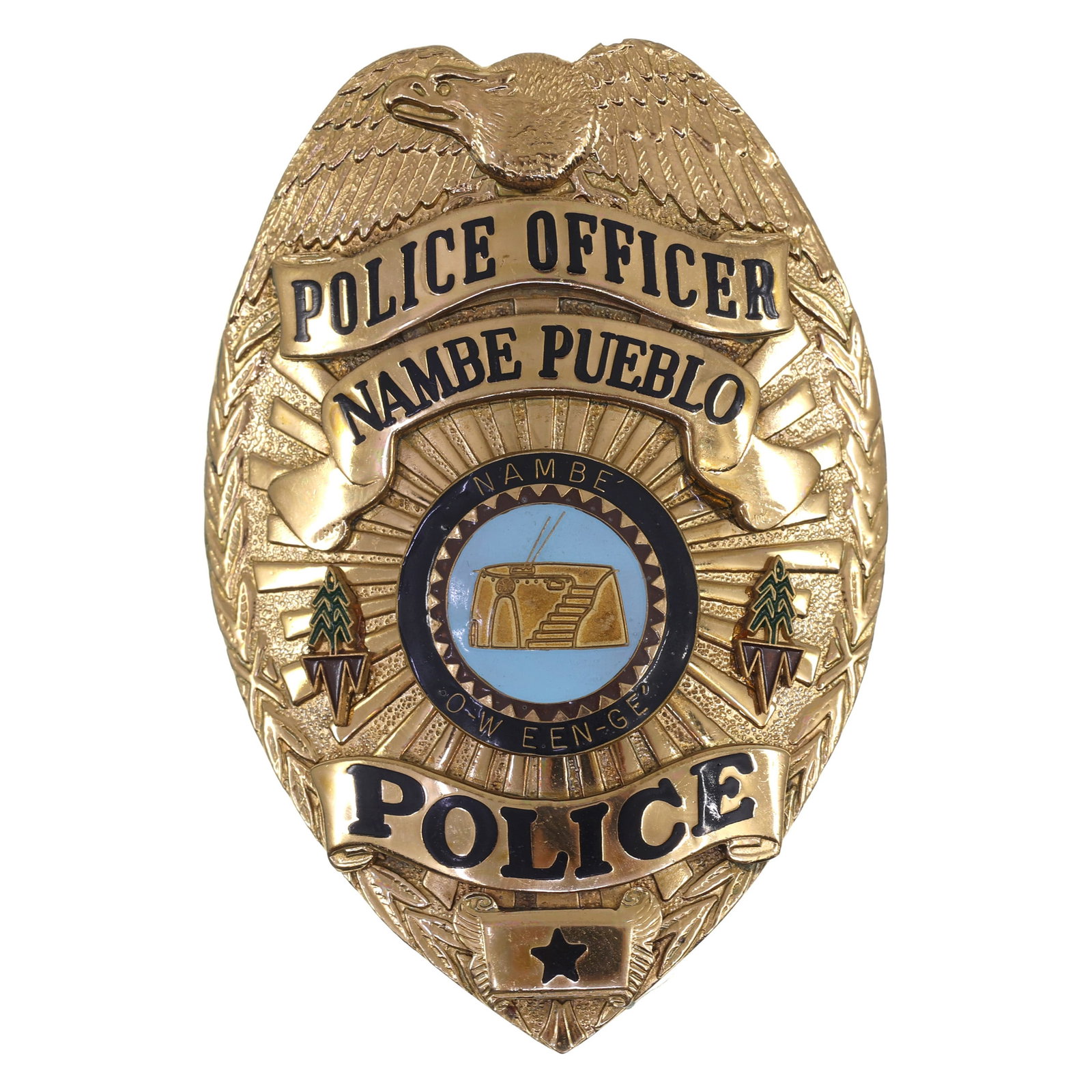 OBSOLETE NAMBE PUEBLO NM POLICE OFFICER BADGE (1 of 2)