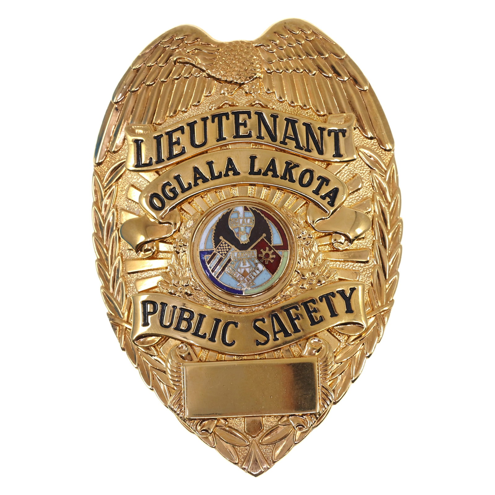 OBSOLETE OGLALA LAKOTA PUBLIC SAFETY LIEUTENANT BADGE (1 of 2)