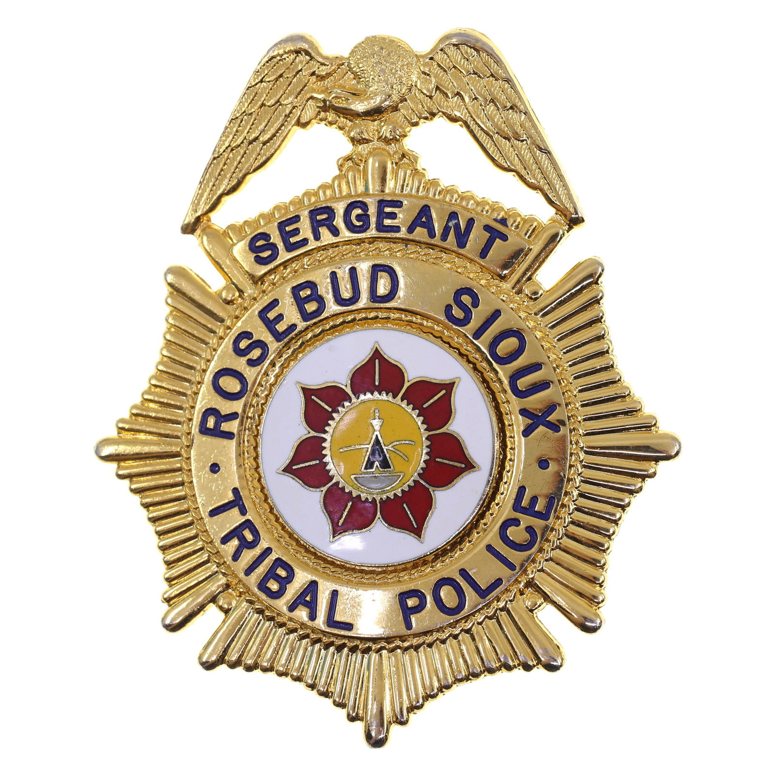 OBSOLETE ROSEBUD SIOUX TRIBAL POLICE SERGEANT BADGE (1 of 2)