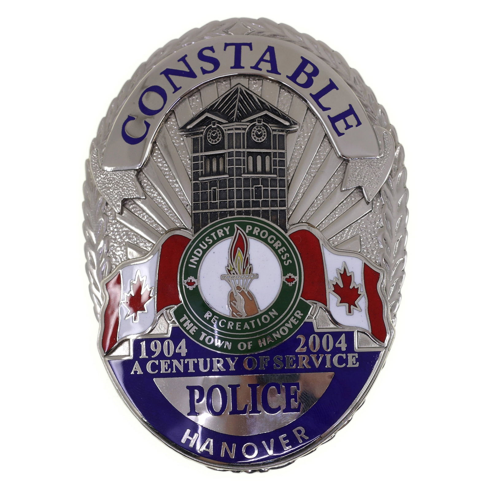 OBSOLETE HANOVER CANADA POLICE CONSTABLE BADGE (1 of 3)