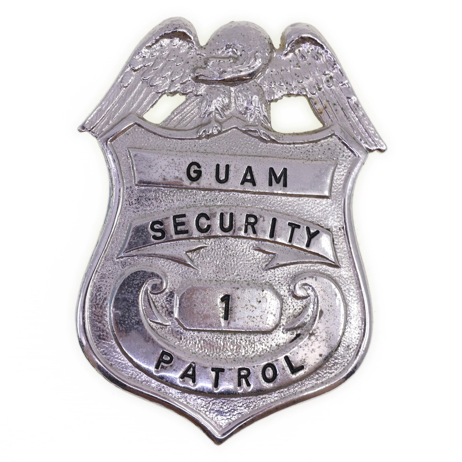 OBSOLETE GUAM SECURITY PATROL BADGE #1 (1 of 2)