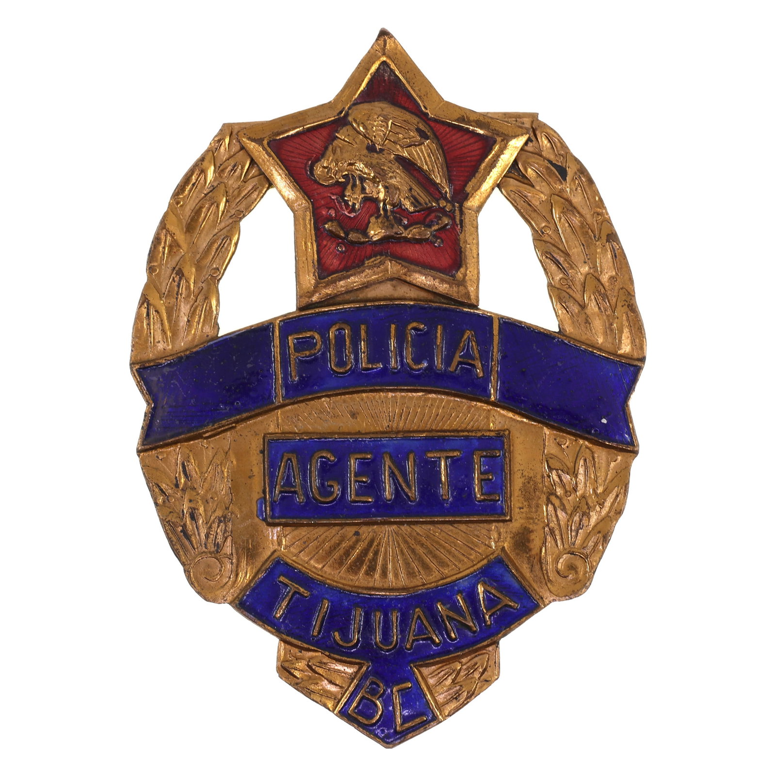 OBSOLETE TIJUANA POLICIA AGENTE BADGE (1 of 2)