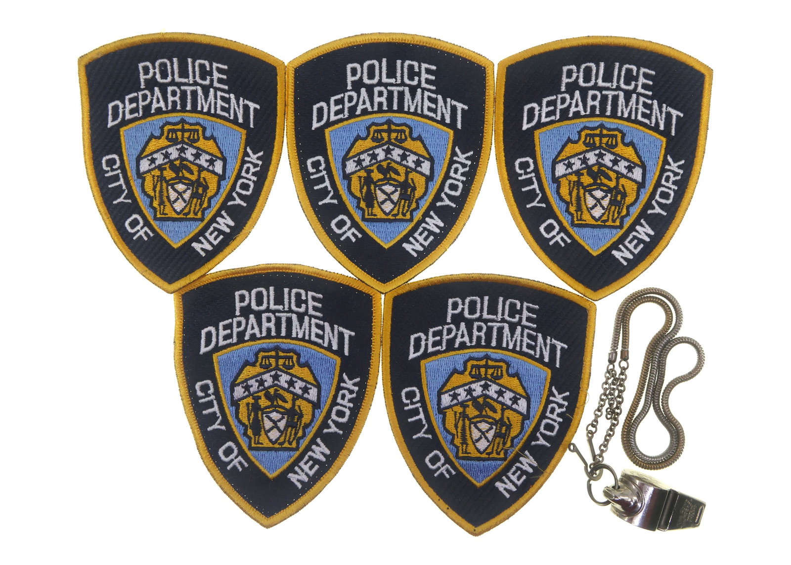 OBSOLETE NEW YORK POLICE DEPARTMENT PATCHES & WHISTLE (1 of 6)