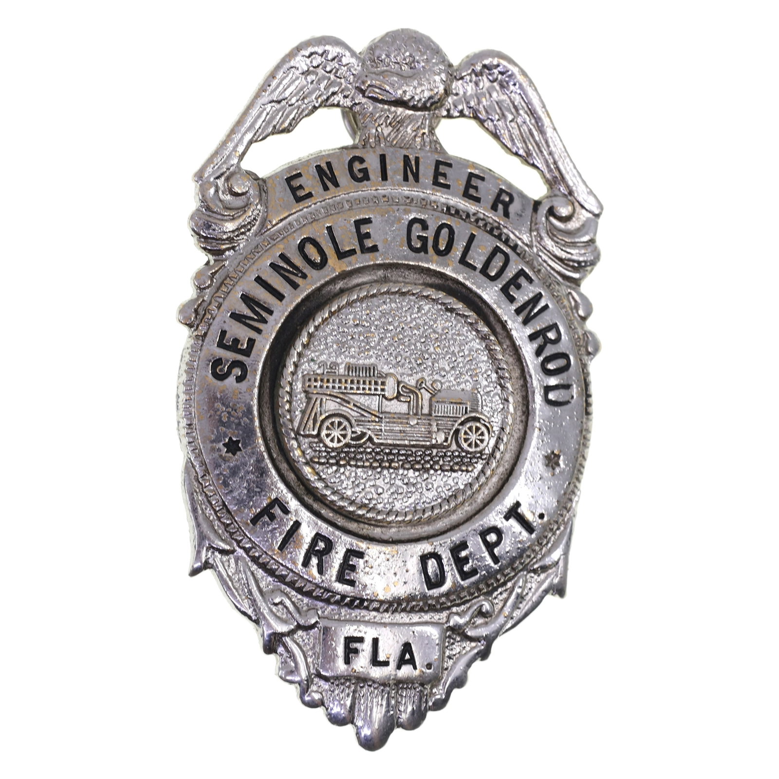 OBSOLETE GOLDENROD FL FIRE DEPT ENGINEER BADGE (1 of 2)
