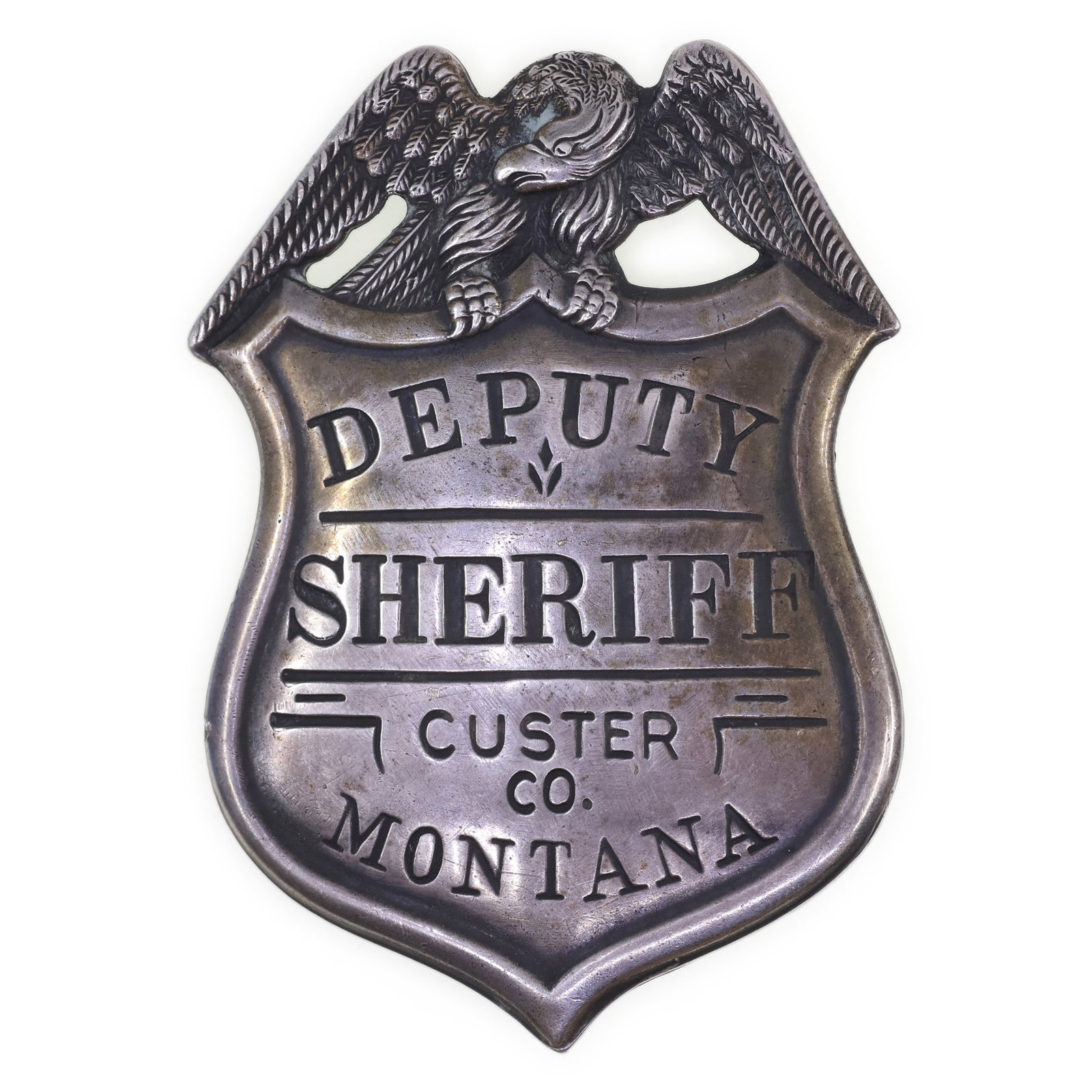 REPLICA .925 SILVER CUSTER CO. MT DEPUTY SHERIFF BADGE (1 of 3)