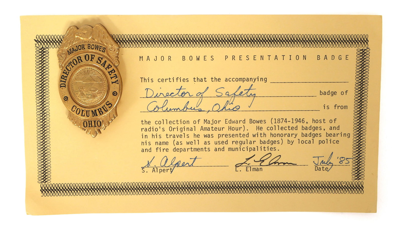 MAJOR BOWES AMATEUR HOUR COLUMBUS OH BADGE (1 of 4)