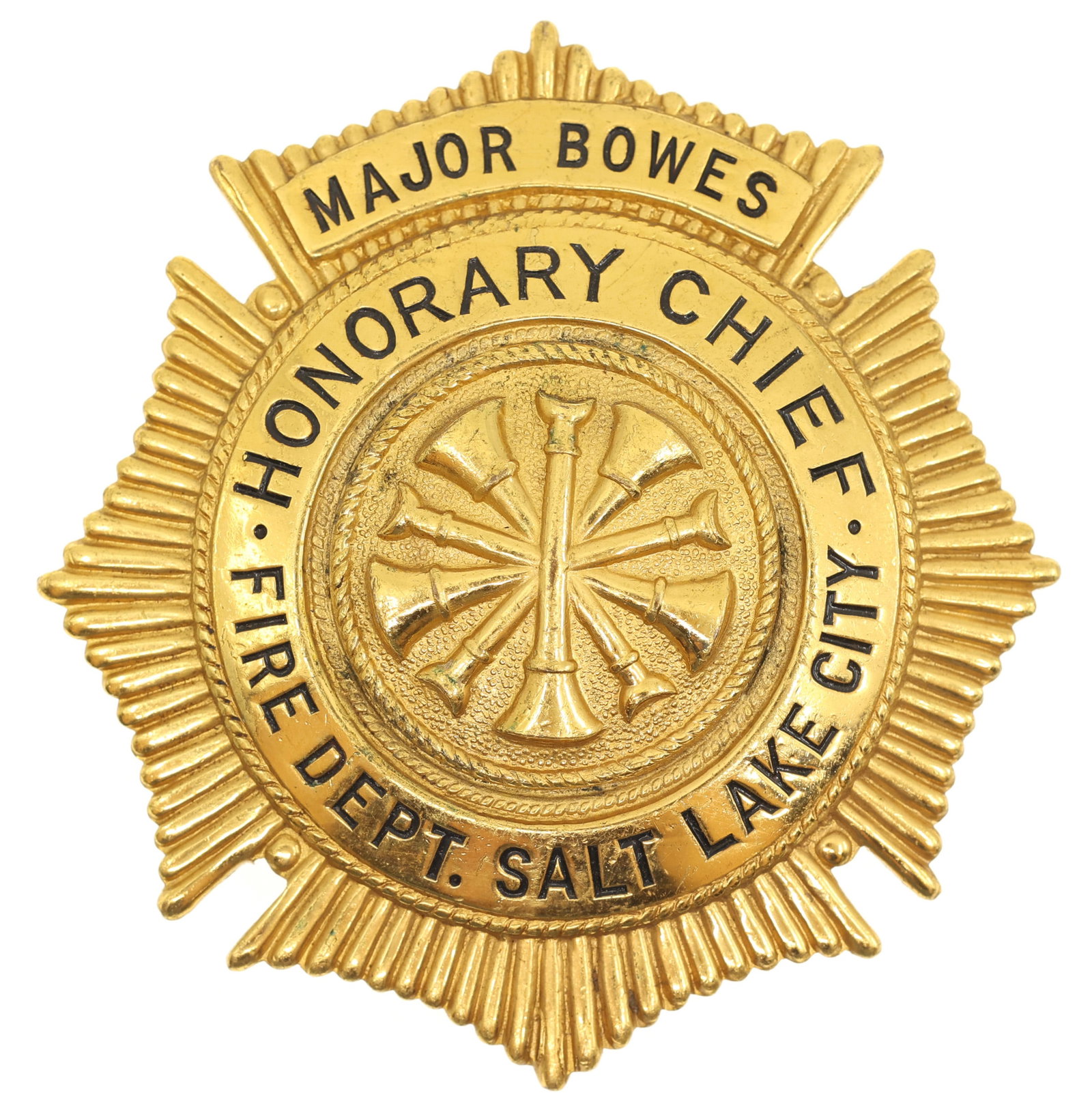 MAJOR BOWES AMATEUR HOUR SALT LAKE CITY FIRE CHIEF BADGE (1 of 2)