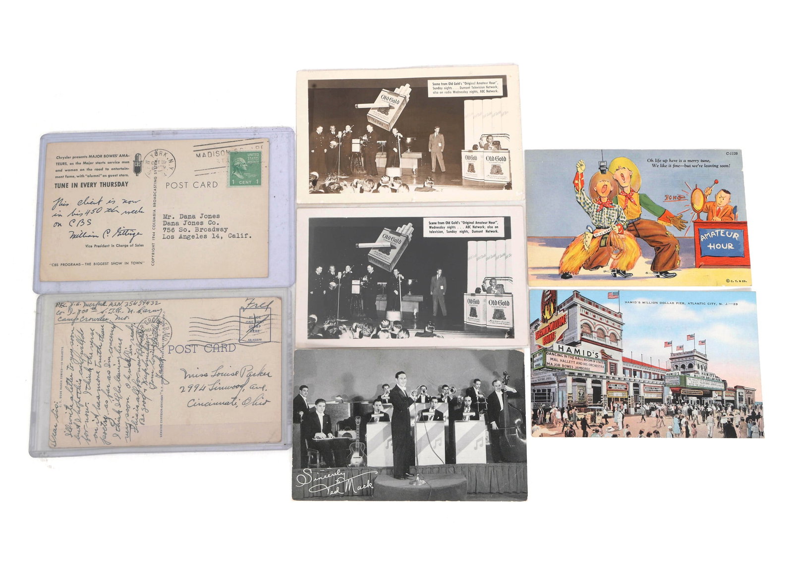 AMATEUR HOUR MAJOR BOWES & TED MACK POSTCARDS (1 of 11)