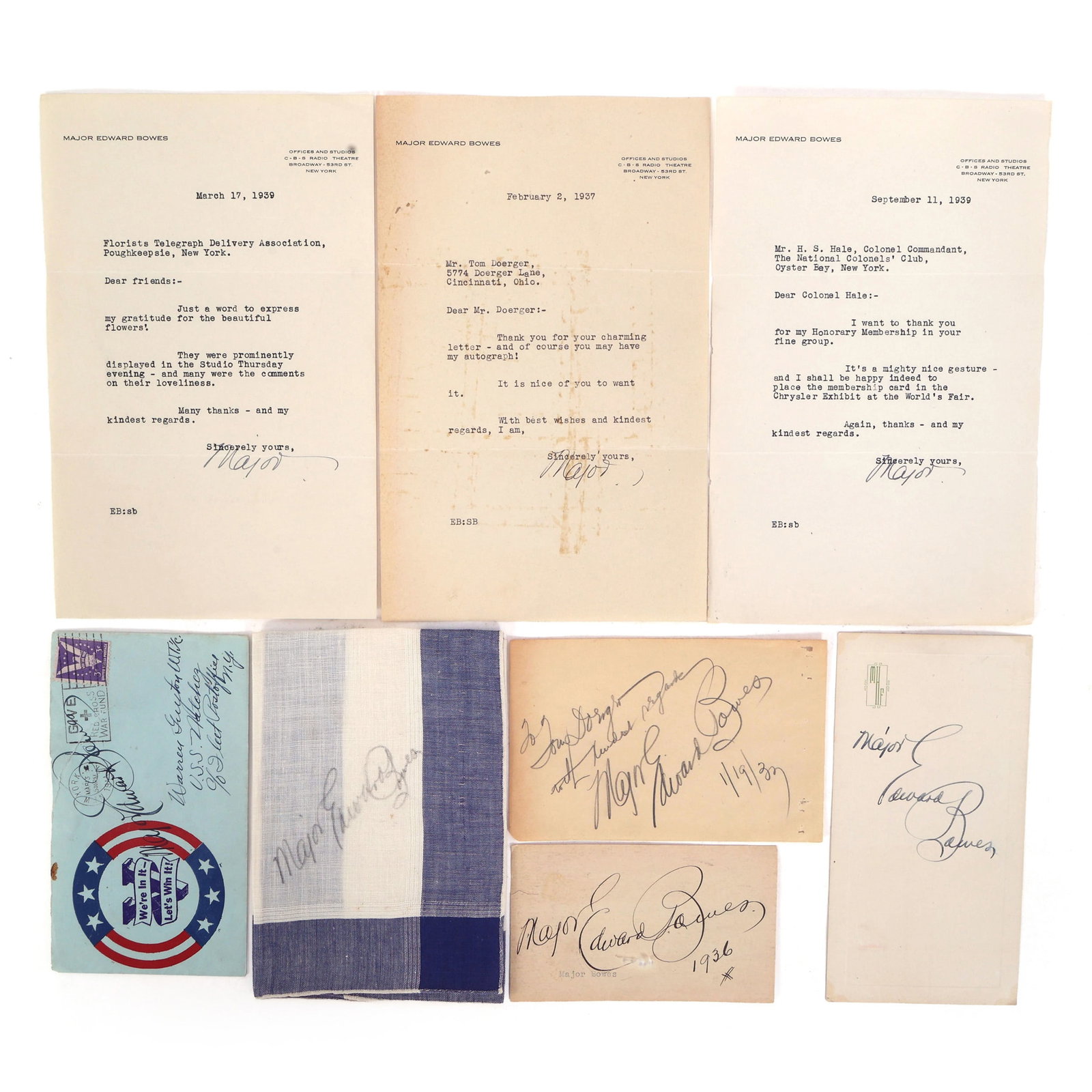 MAJOR BOWES AMATEUR HOUR SIGNED EPHEMERA (1 of 10)