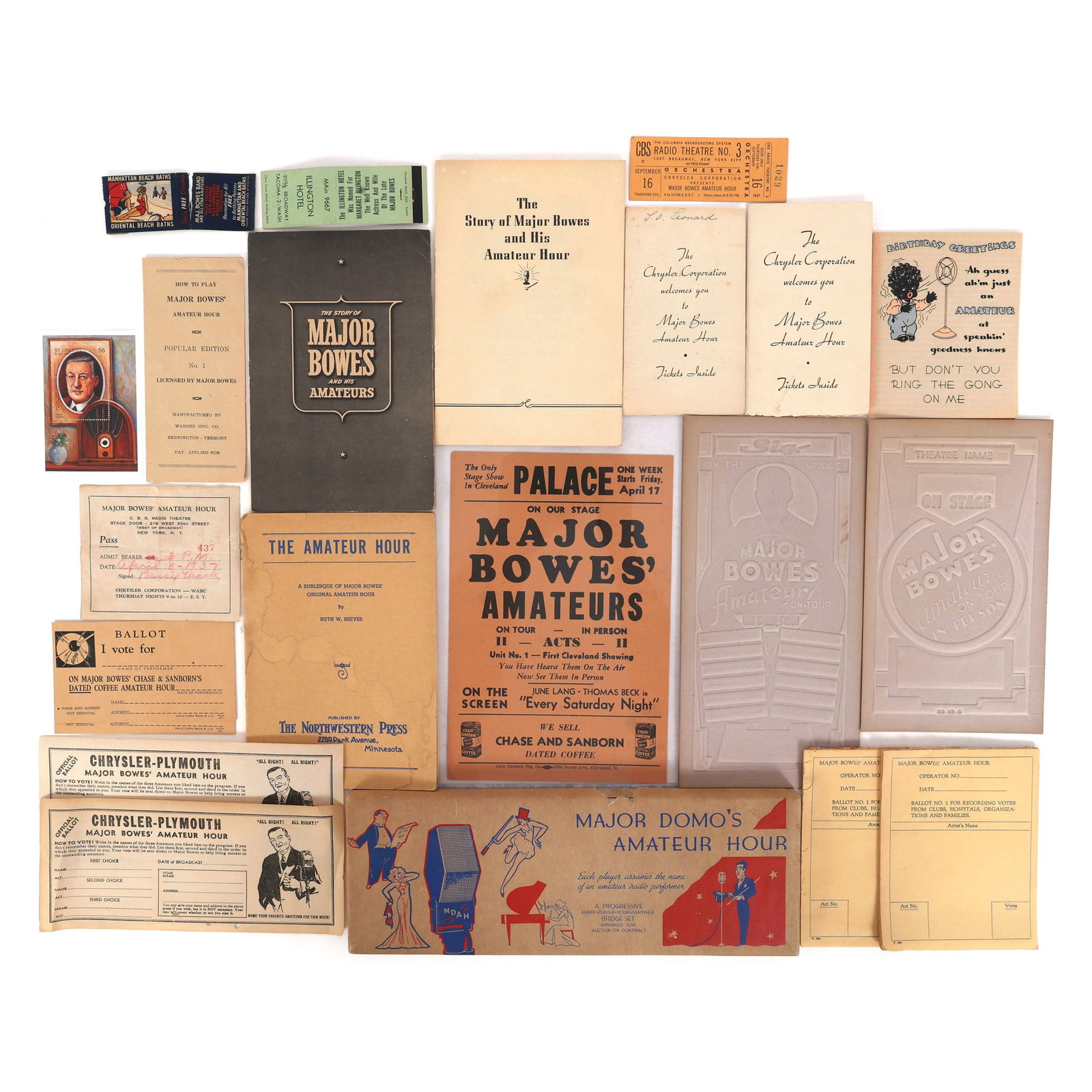 MAJOR BOWES' AMATEUR HOUR SOUVENIRS & EPHEMERA (1 of 20)
