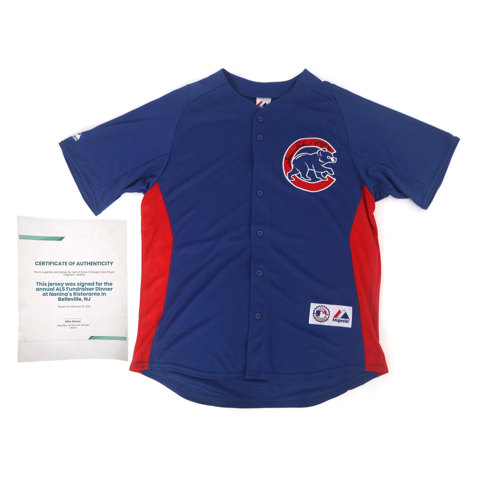 GAME-USED JERSEY SIGNED BY FERGUSON JENKINS 2012 (1 of 11)
