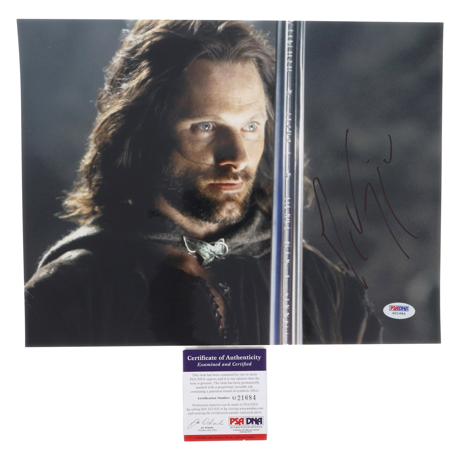 VIGGO MORTENSEN AUTOGRAPHED PSA DNA 10X13" PHOTO PRINT (1 of 4)