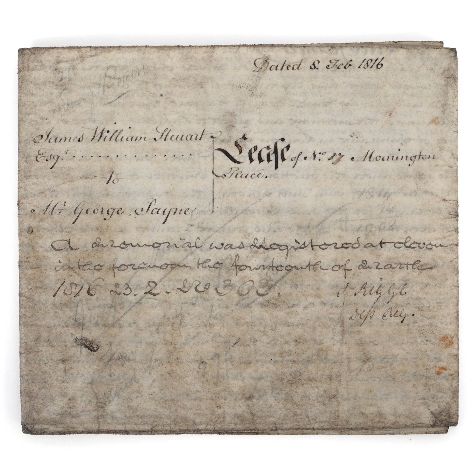 1816 BRITISH LEASE DOCUMENT (1 of 8)