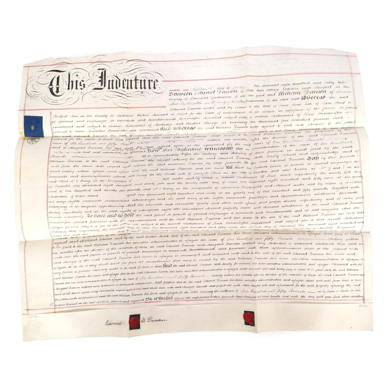 1862 BRITISH MORTGAGE DOCUMENT - 2