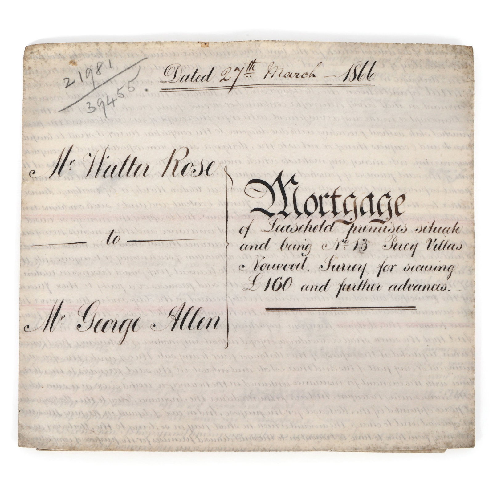 1866 BRITISH MORTGAGE DOCUMENT (1 of 8)