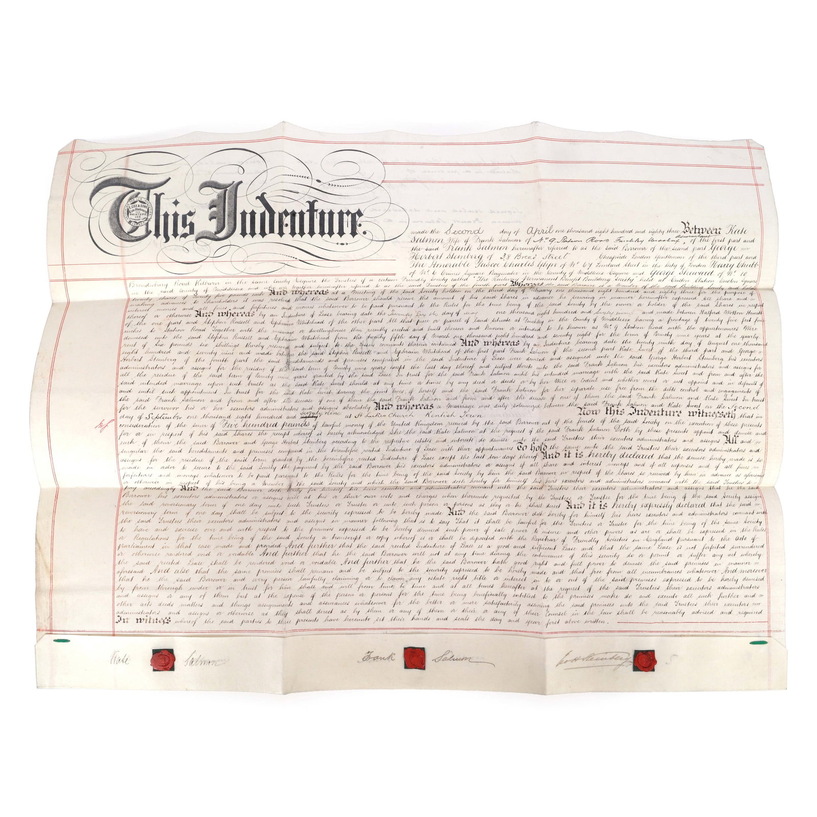 1883 BRITISH MORTGAGE DOCUMENT - 2