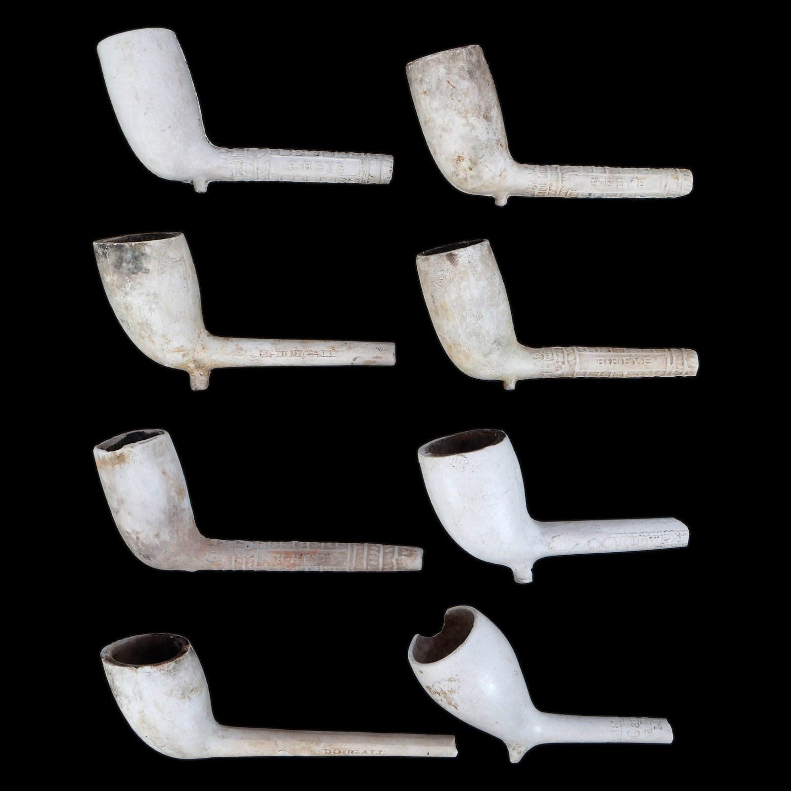 RECOVERED CLAY SMOKING PIPES FROM LOWER MANHATTAN DIG (1 of 6)