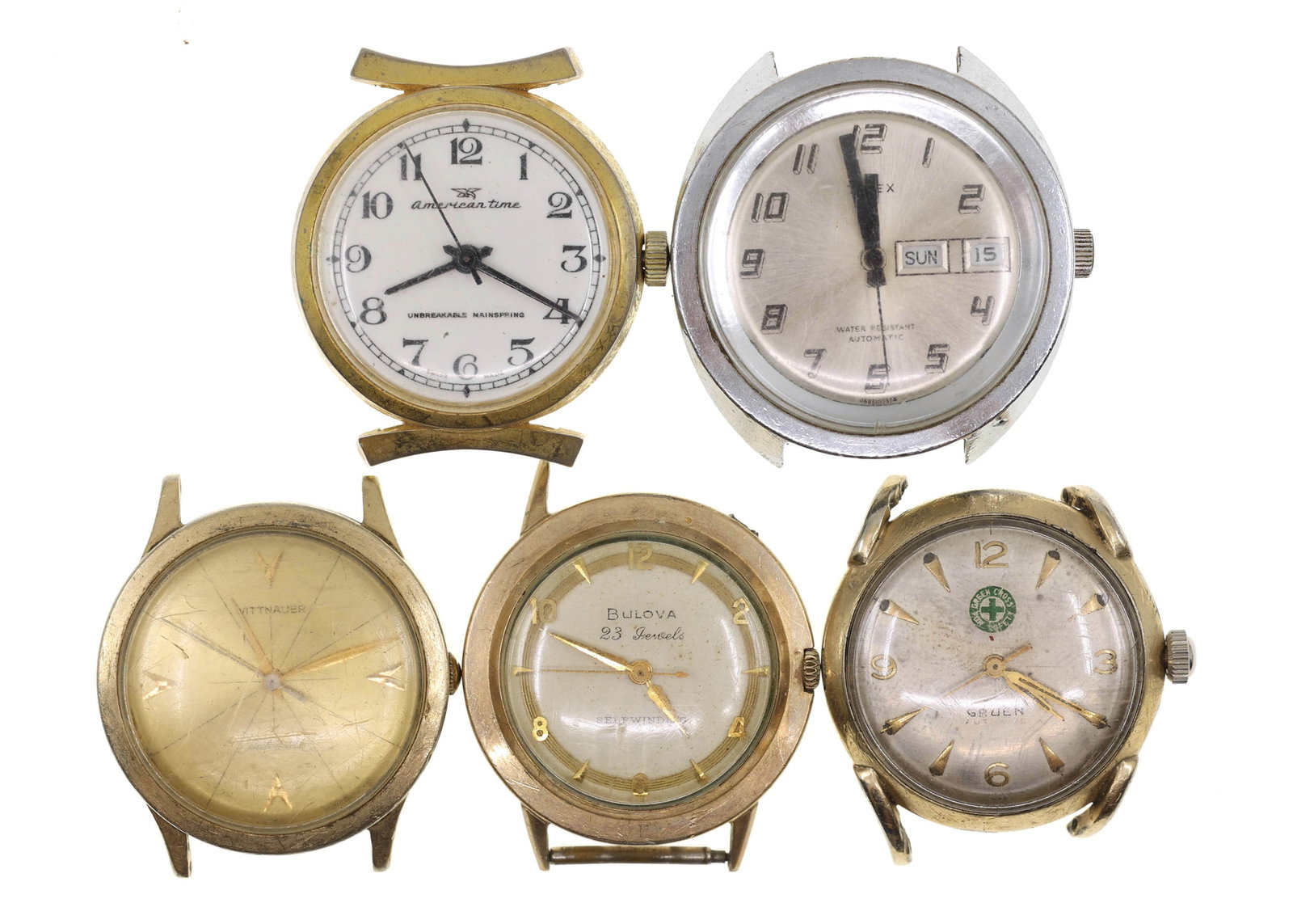 MEN'S GOLD-TONE & STEEL CASE MECHANICAL WRISTWATCHES (1 of 7)