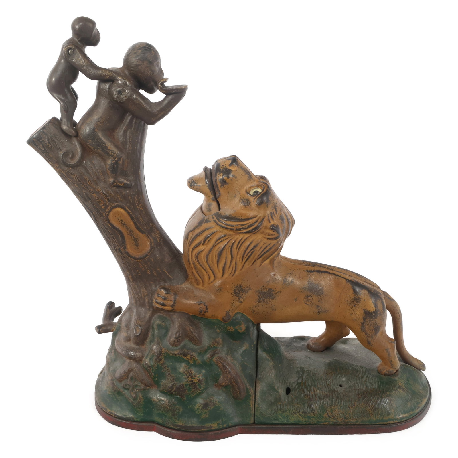19TH C. KYSER & REX LION & MONKEYS MECHANICAL COIN BANK (1 of 6)