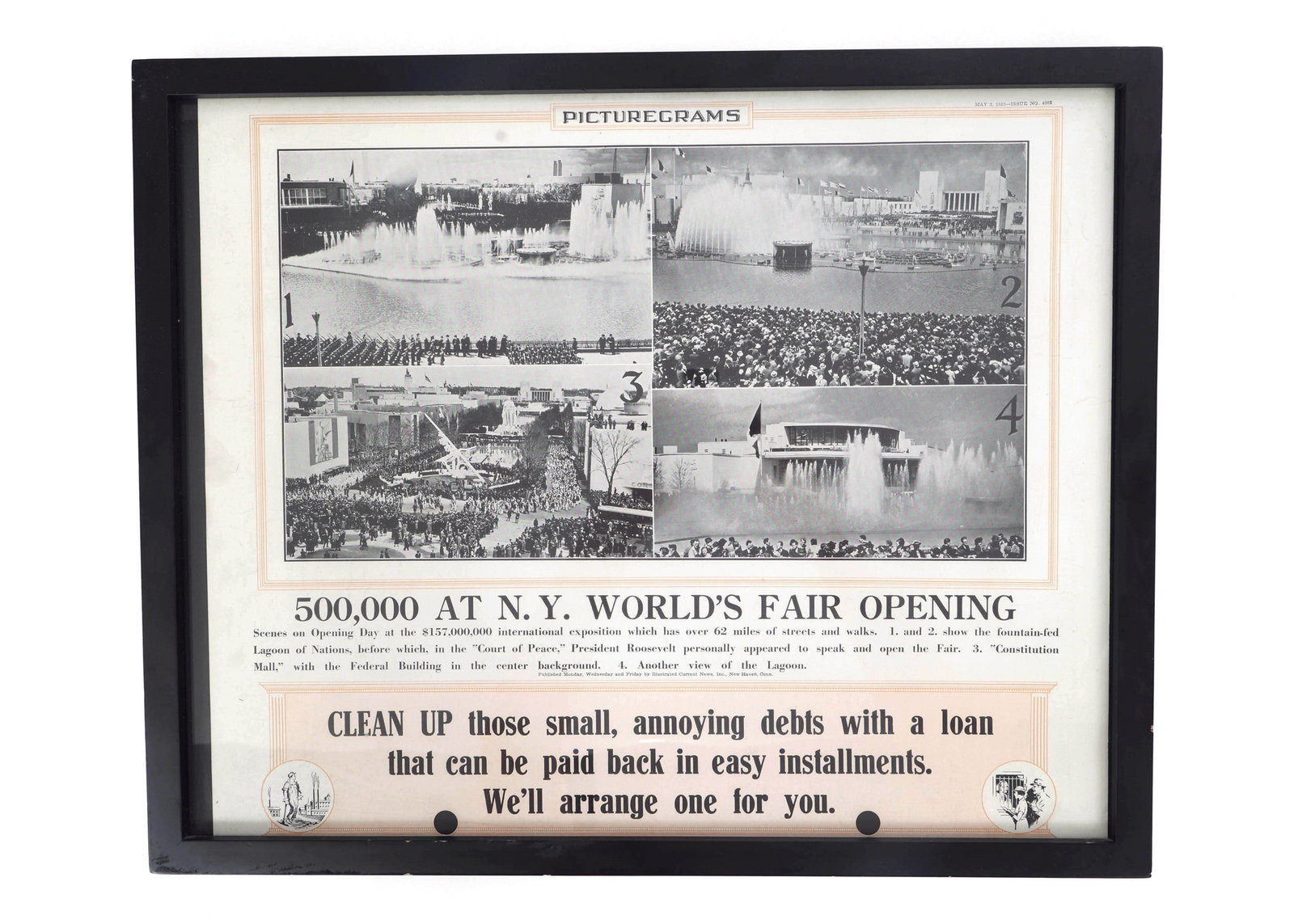 NEW YORK WORLD'S FAIR 1939 ADVERTISMENT PICTOGRAMS (1 of 6)