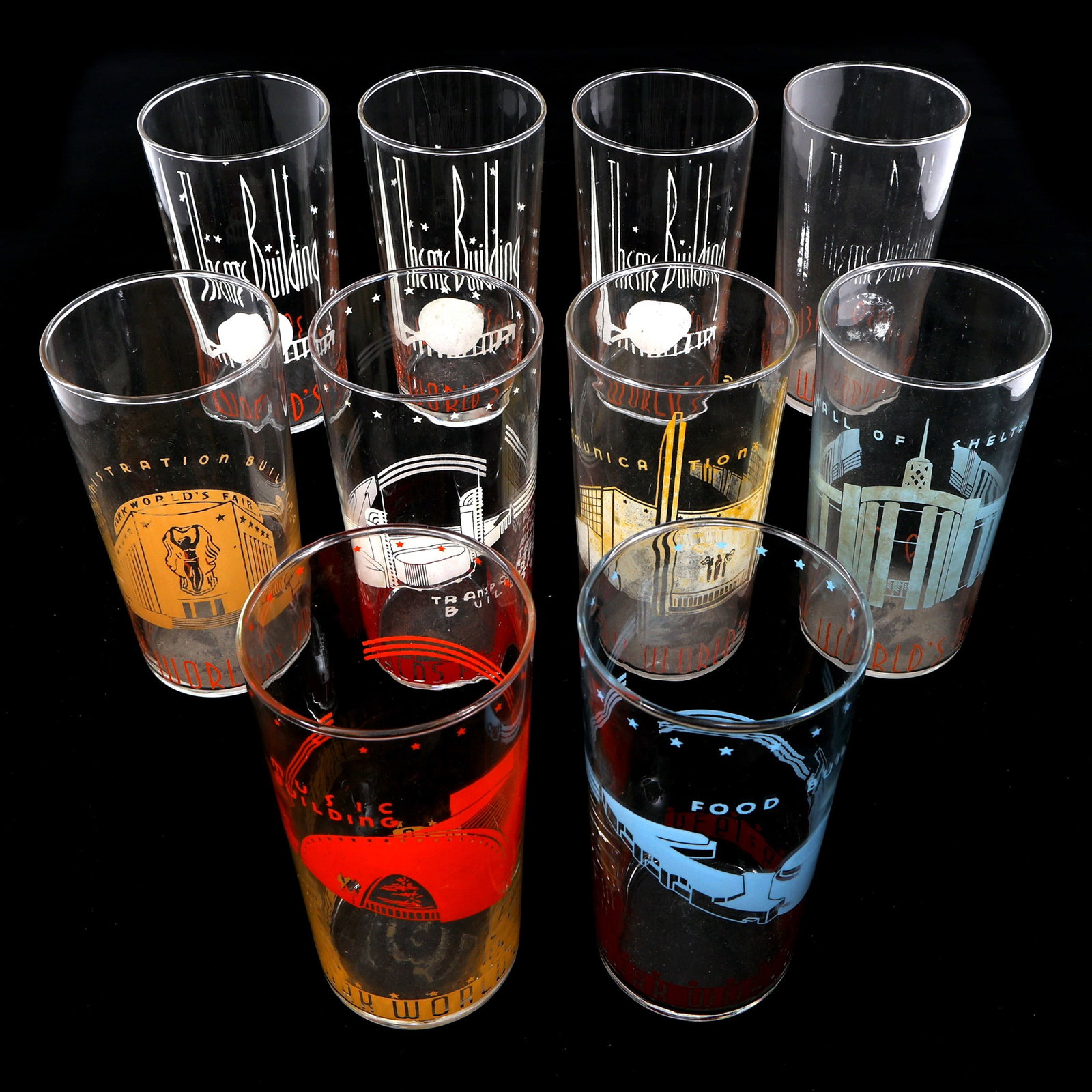 NEW YORK WORLD'S FAIR 1939 SOUVENIR GLASS TUMBLERS (1 of 11)