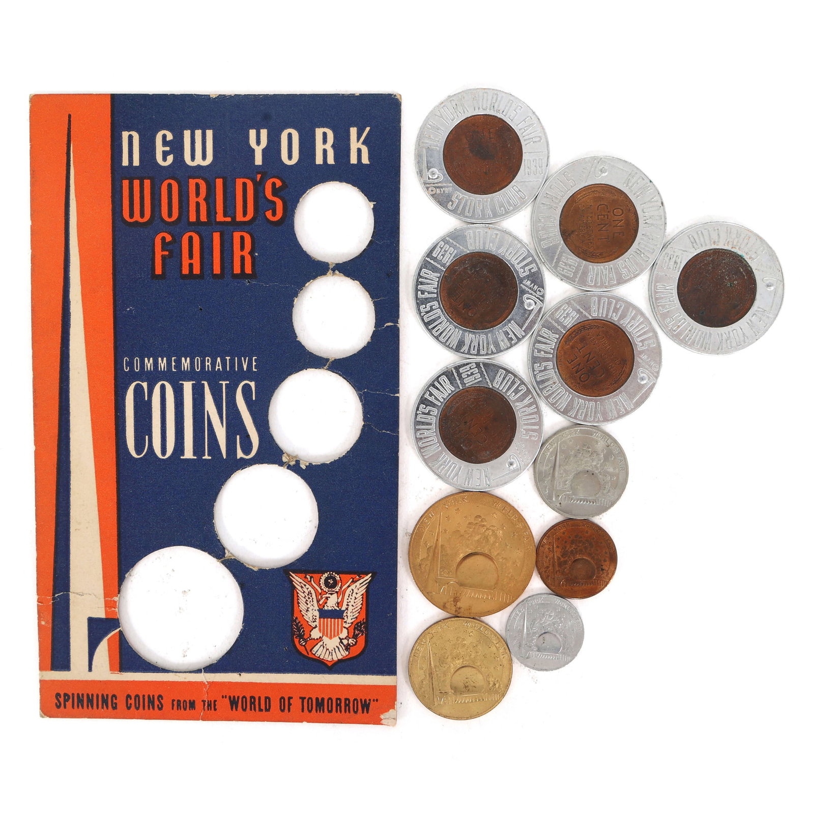 NEW YORK WORLD'S FAIR 1939 COMMEMORATIVE TOKENS (1 of 9)