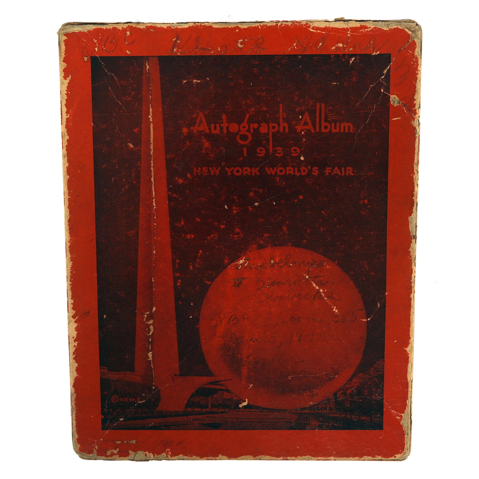 NEW YORK WORLD'S FAIR 1939 PS 140 NY AUTOGRAPH ALBUM: NEW YORK WORLD'S FAIR 1939 PS 140 NY AUTOGRAPH ALBUM 1939 New York World's Fair souvenir autograph album for Public School 140 in Jamaica, Queens, New York. Filled with messages to the student (who ow