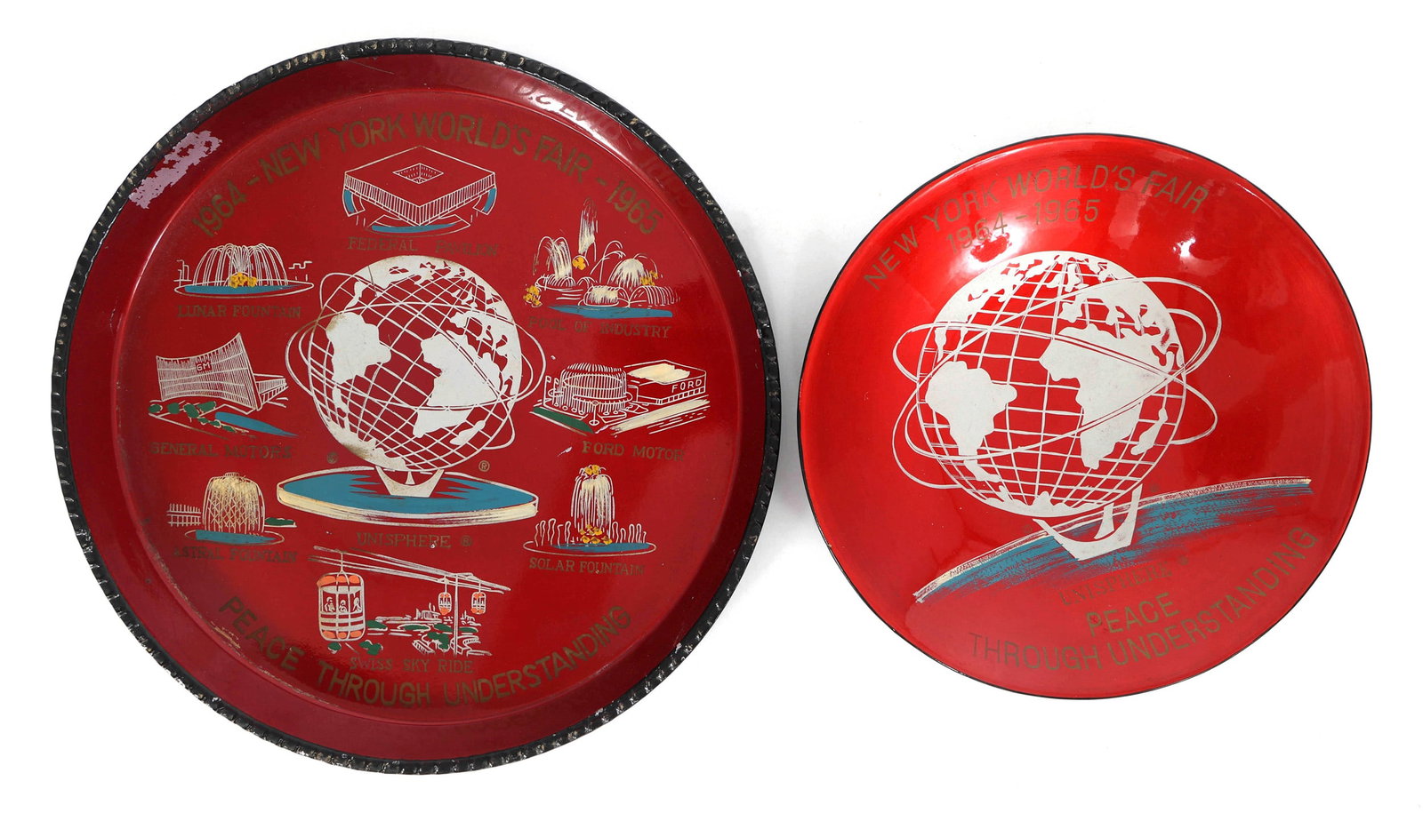 NEW YORK WORLD'S FAIR 1939 LAQUERED WOOD BOWL & PLATE (1 of 5)