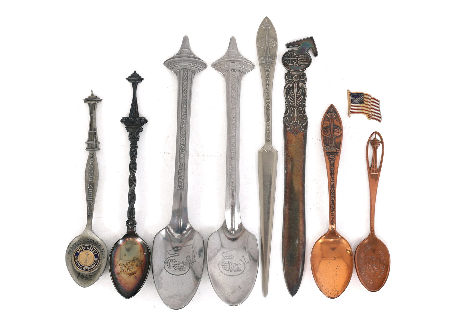 SEATTLE WORLD'S FAIR 1962 SPOONS & LETTER OPENERS (1 of 9)