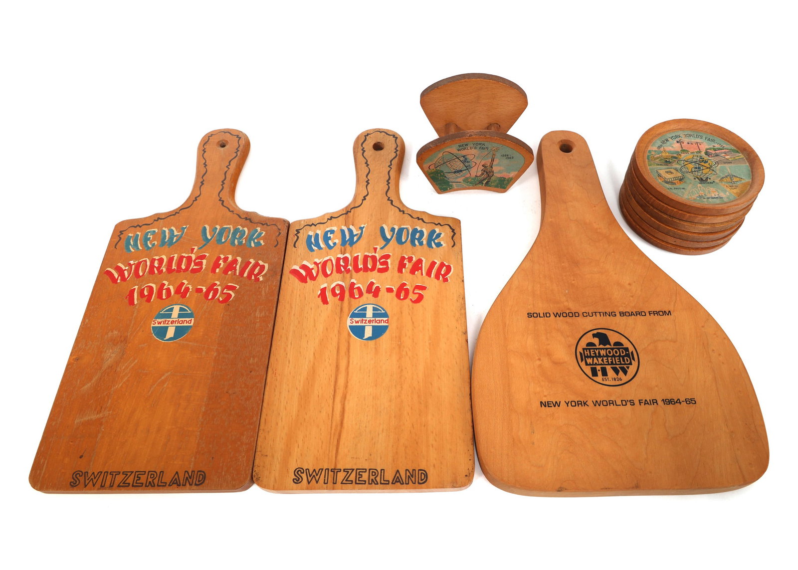 NEW YORK WORLD'S FAIR 1964 WOOD COASTERS & BOARDS (1 of 12)