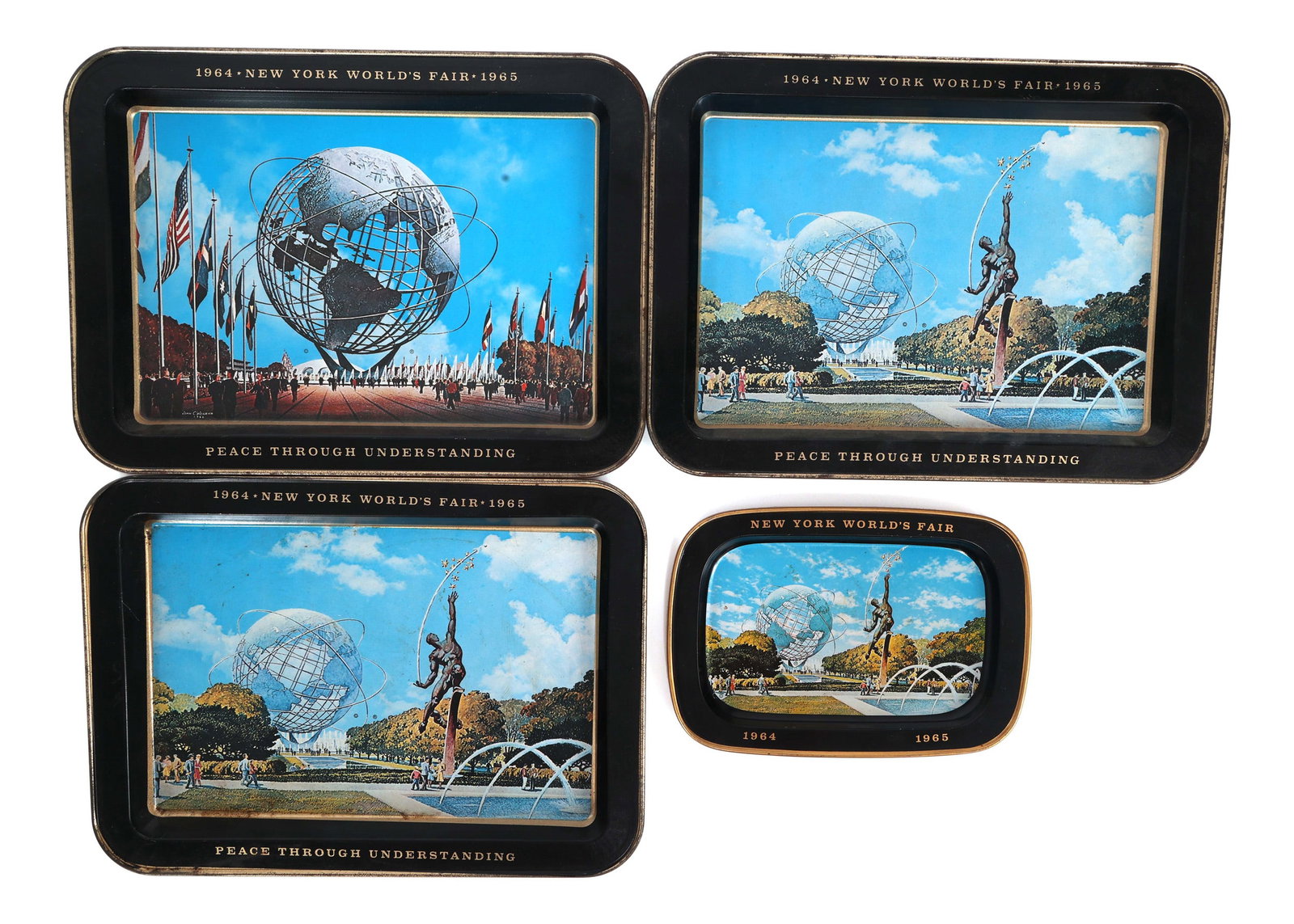 NEW YORK WORLD'S FAIR 1964 LITHO-TIN TRINKET TRAYS (1 of 9)