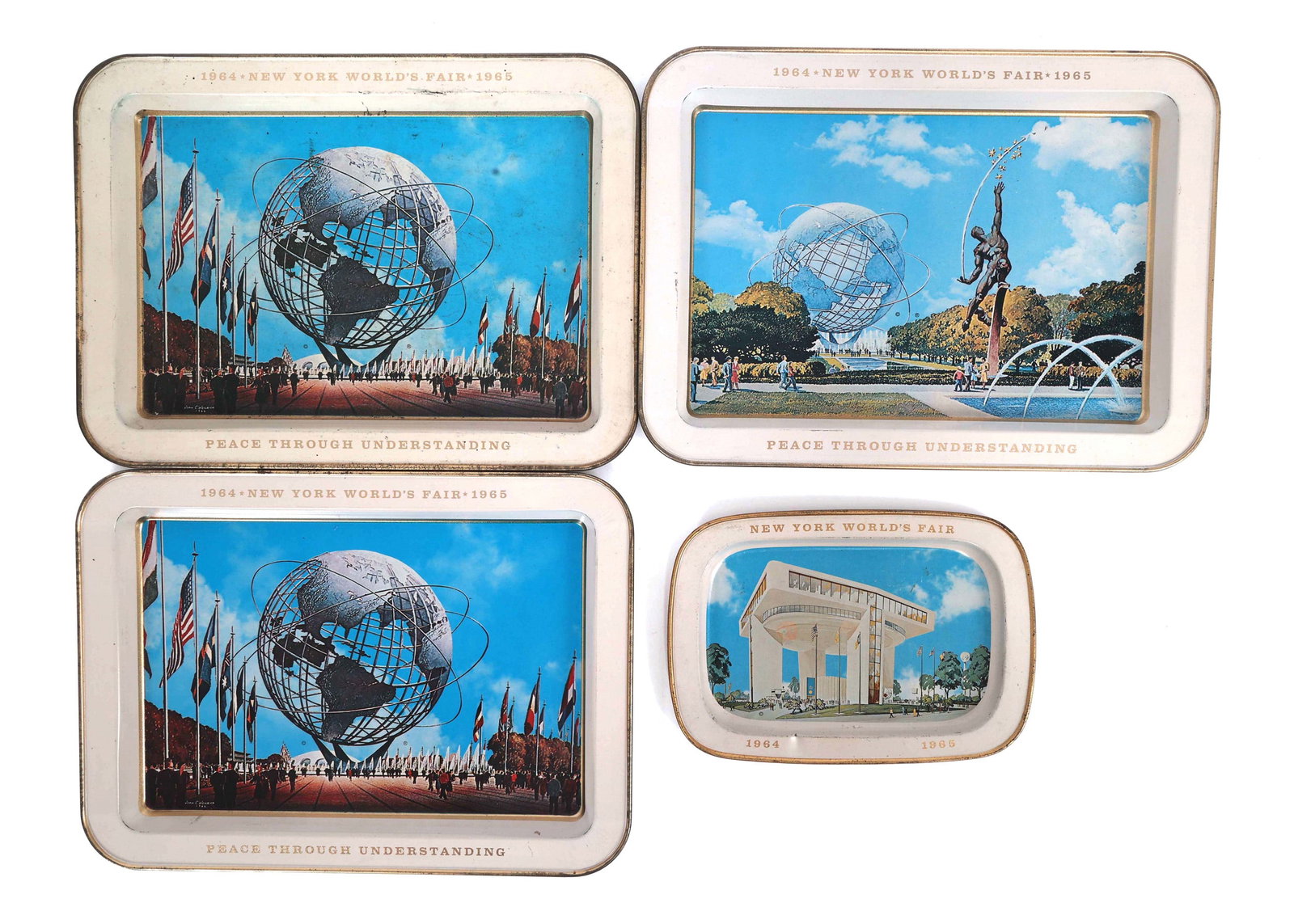 NEW YORK WORLD'S FAIR 1964 LITHO-TIN TRINKET TRAYS (1 of 9)