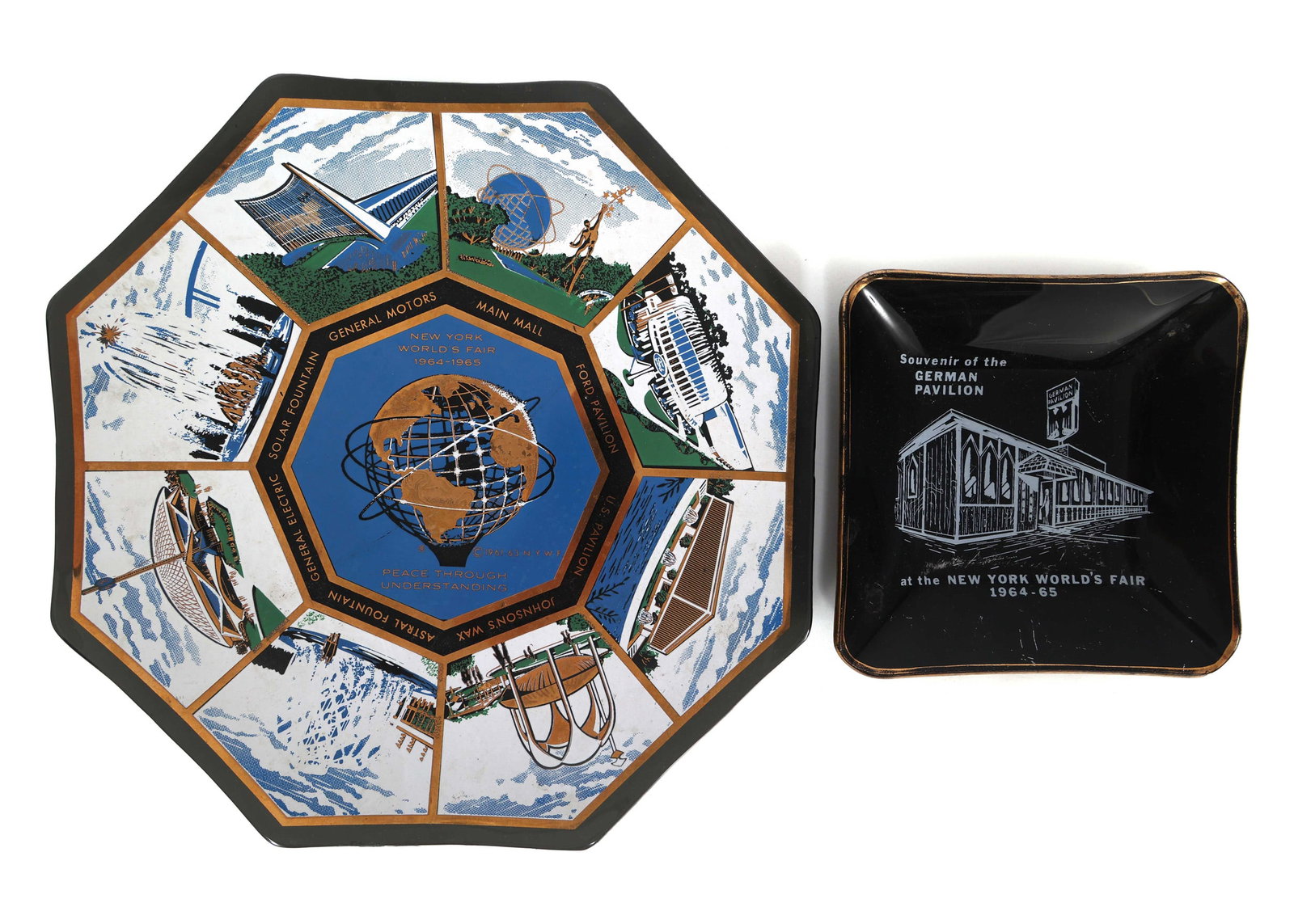 NEW YORK WORLD'S FAIR 1964 GLASS SOUVENIR DISHES (1 of 5)