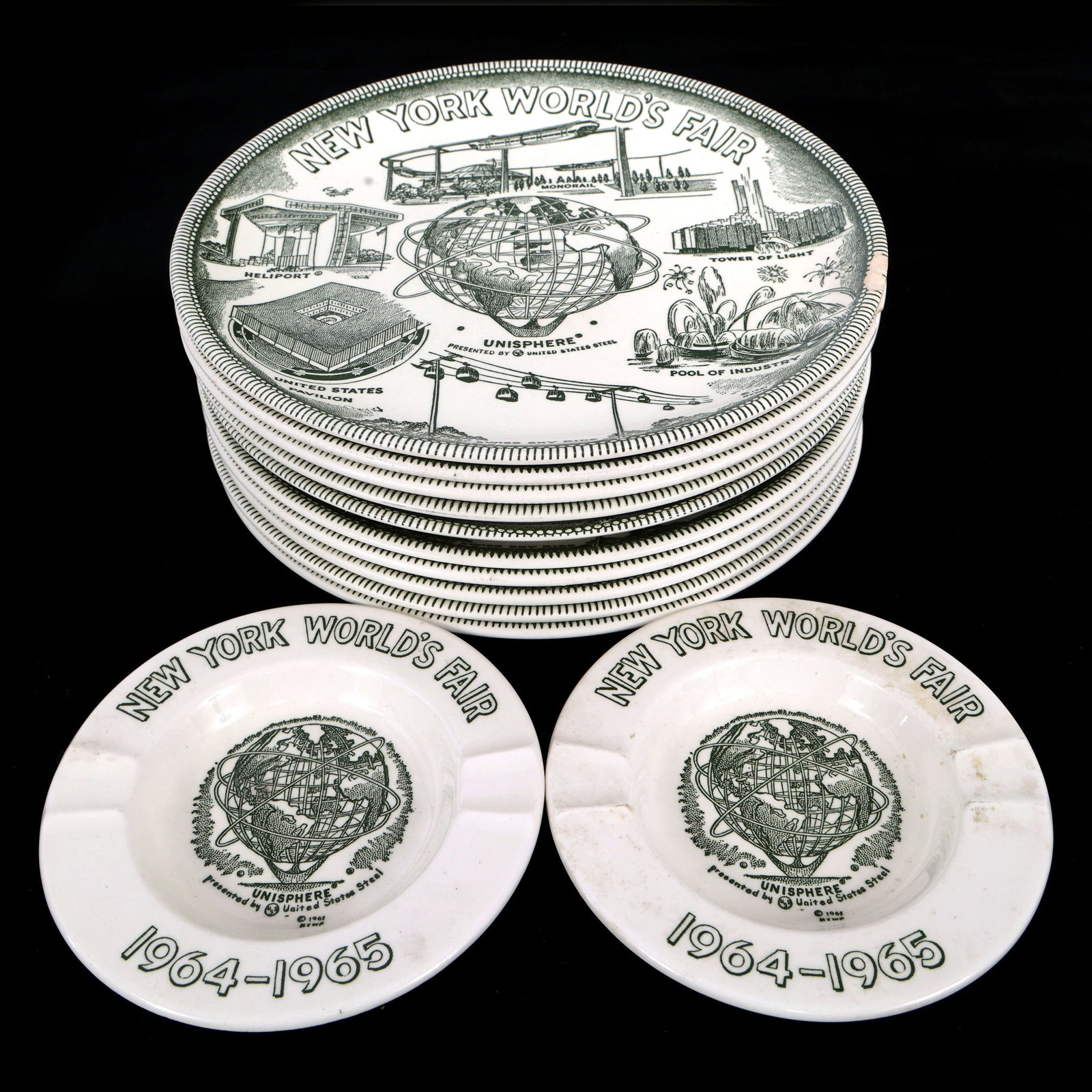 NEW YORK WORLD'S FAIR 1964 LICENSED UNISPHERE PLATES (1 of 16)