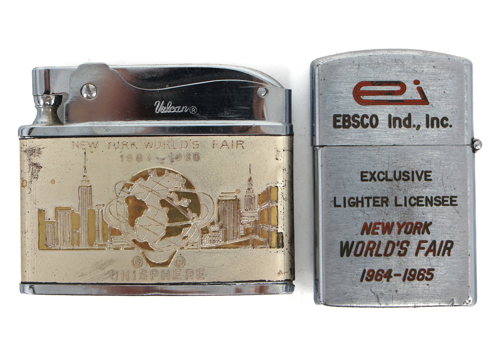 NEW YORK WORLD'S FAIR 1964 VULCAN SOUVENIR LIGHTERS (1 of 2)