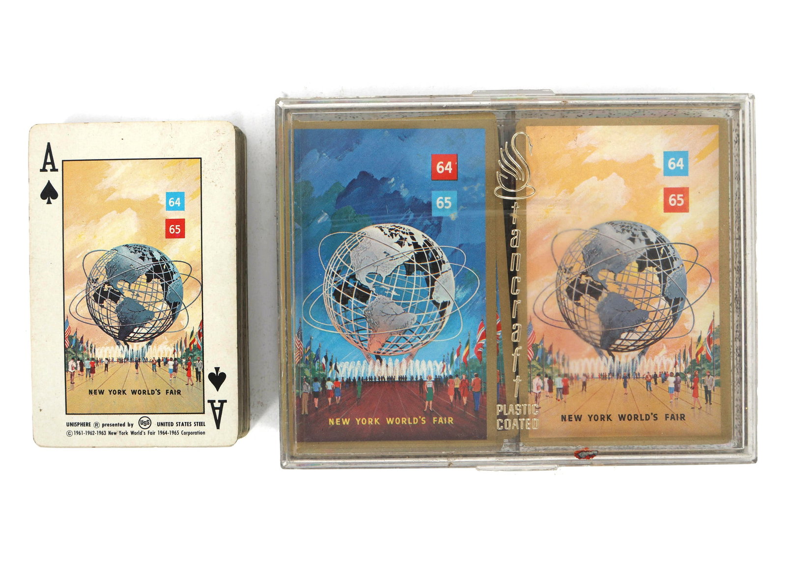 NEW YORK WORLD'S FAIR 1964 UNISPHERE PLAYING CARDS (1 of 2)