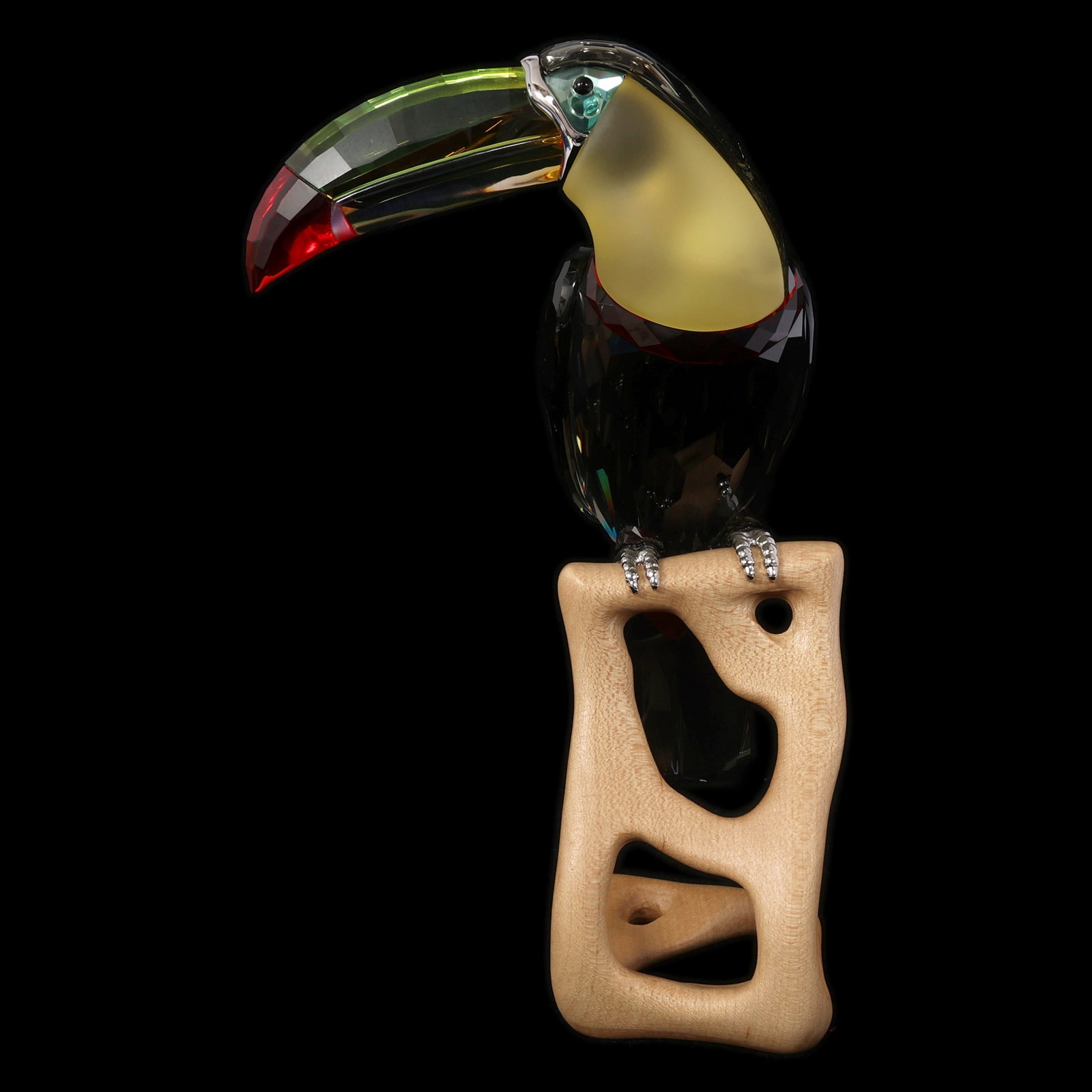 SWAROVSKI CRYSTAL FIGURINE "TOUCAN" IN BLACK DIAMOND (1 of 6)