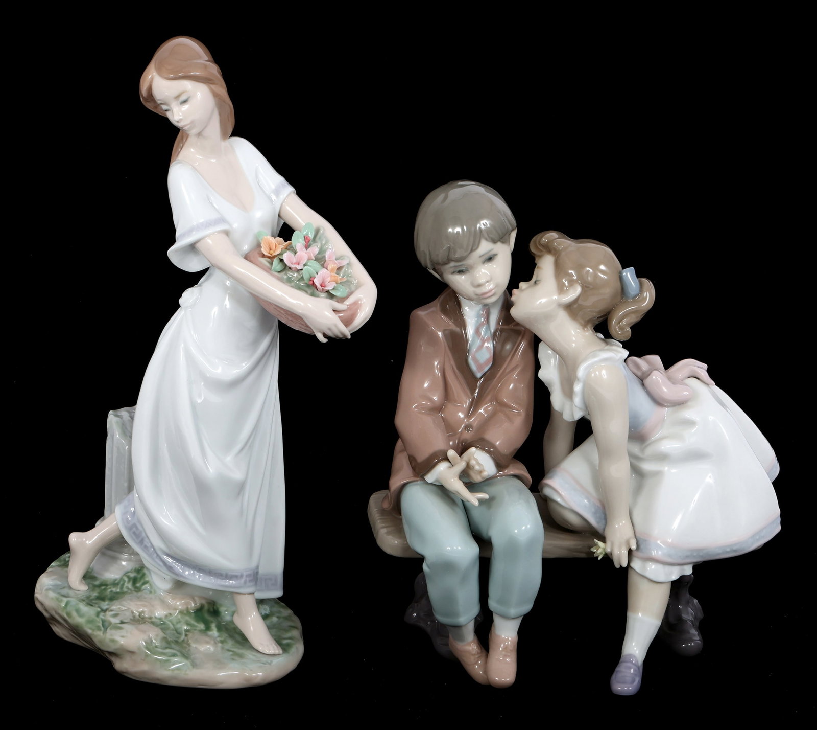 LLADRO PORCELAIN FIGURINES - LOT OF 2: LLADRO PORCELAIN FIGURINES - LOT OF 2 Two Lladro porcelain figurines: "Gardens of Athens," #01007704 "Ten and Growing," #07635 Includes original boxes. 