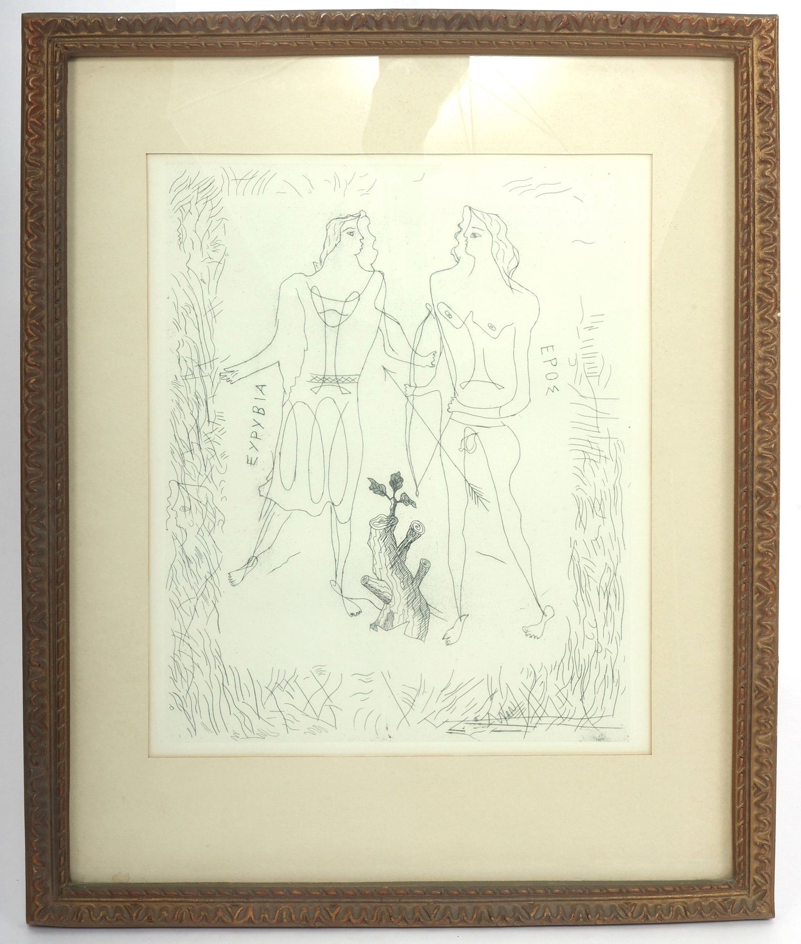 GEORGES BRAQUE "EURYBIA & EROS" ETCHING FRAMED (1 of 6)