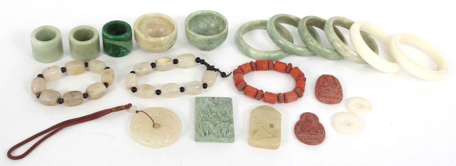 CARVED SOFTSTONE CHARMS, BRACELETS, & DECOR: CARVED SOFTSTONE CHARMS, BRACELETS, & DECOR Carved softstone items: Pendants/charms Bangle bracelets Miniature tea cups IMPORTANT NOTE - PLEASE READ: REGARDING OUR IN-HOUSE SHIPPING & INVOICING