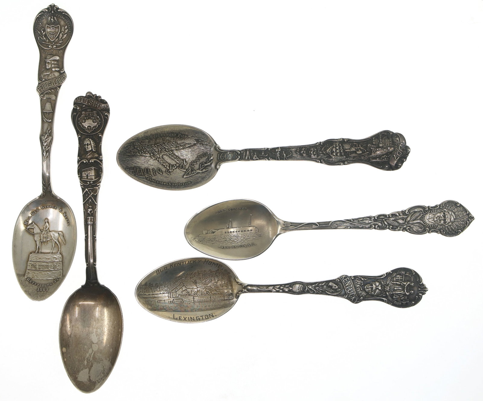 STERLING SILVER SOUVENIR TEASPOONS (1 of 9)