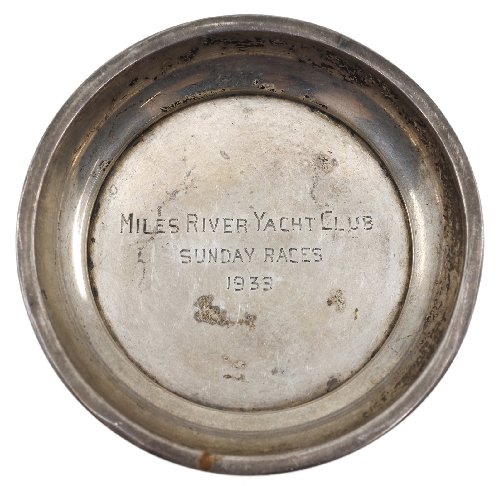 STERLING SILVER 1939 MILES RIVER YACHT CLUB PRIZE TRAY (1 of 3)