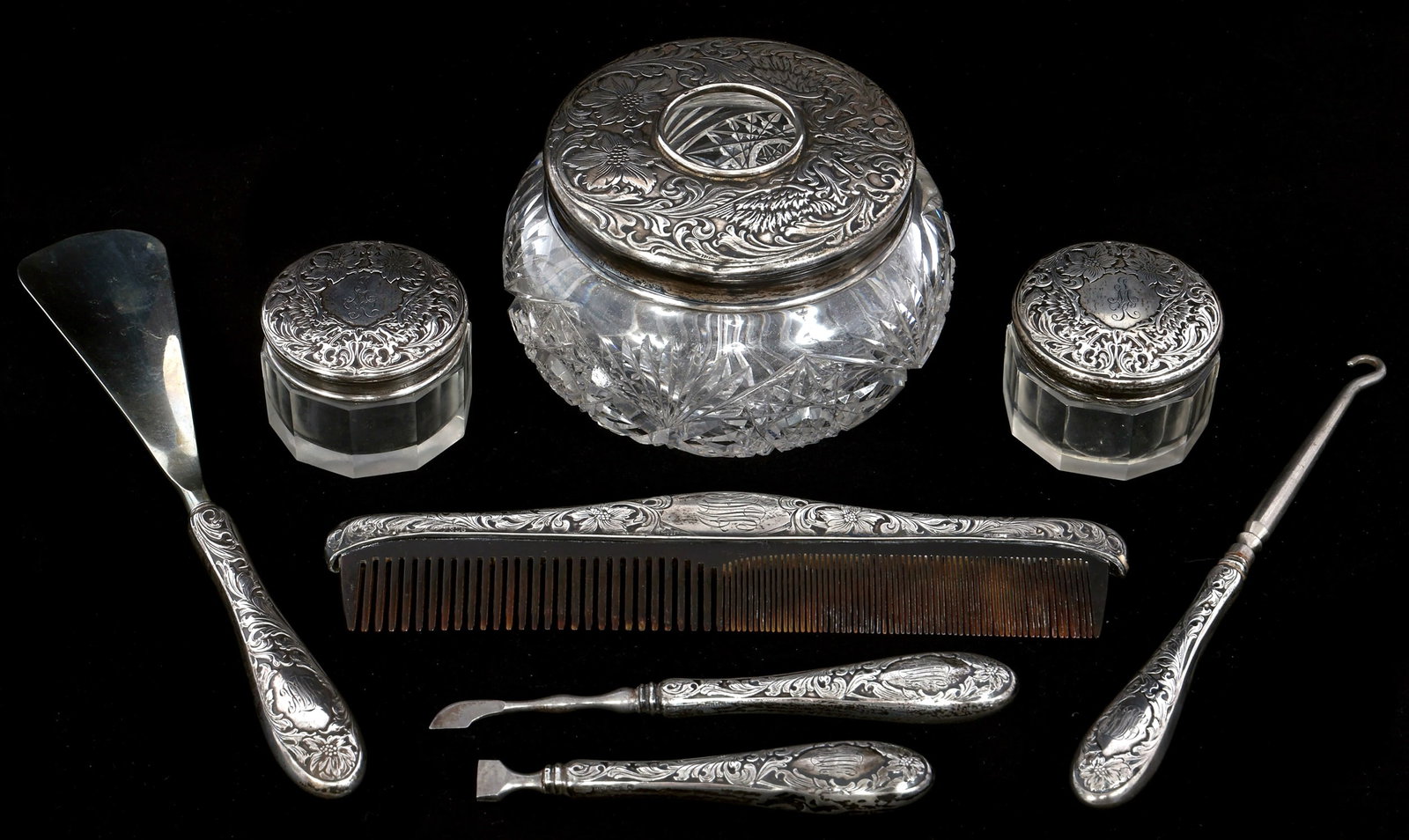 STERLING SILVER R. BLACKINTON & CO. VANITY/DRESSER SET (1 of 7)